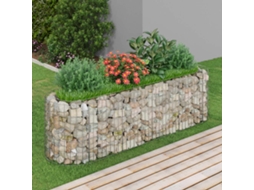 Vidaxl Canteiro Elevado/cesto Gabião 190x50x50 Cm Ferro Galvanizado