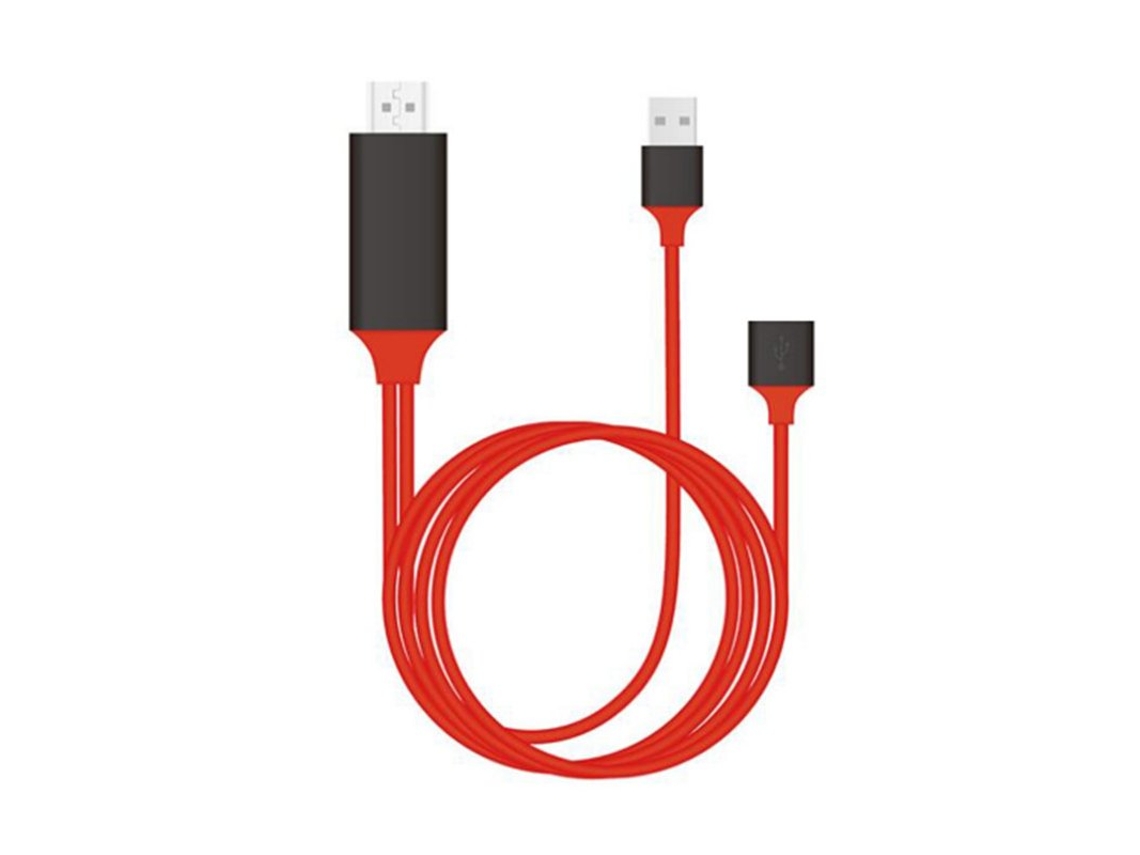 Adaptador Tv Universal Hdmi Hdtv Av Ios Vermelho