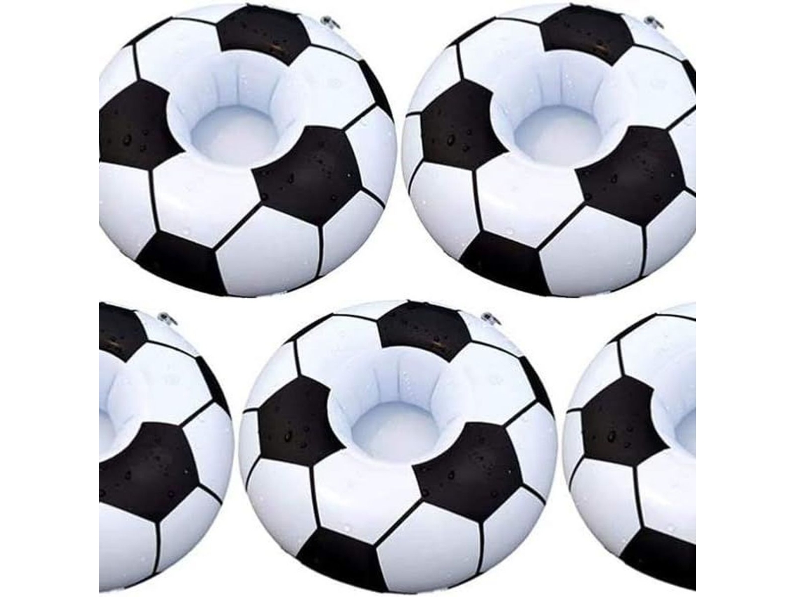 Conjunto De 5 Boias Infláveis ​​para Piscina Com Porta-copos Em Formato De Futebol Klb