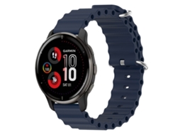 Bracelete de Smartwatch para Garmin Venu 2 Plus 20mm Ocean Style Silicone de cor sólida (azul escuro)