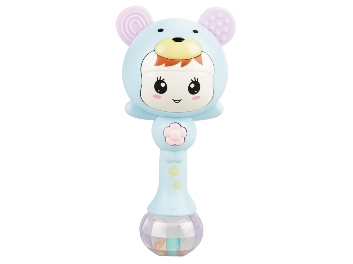 Rattle Eletrônico Musical Educativo Para Bebês Campanhas De Mão Cute Cartoon Infantil Azul