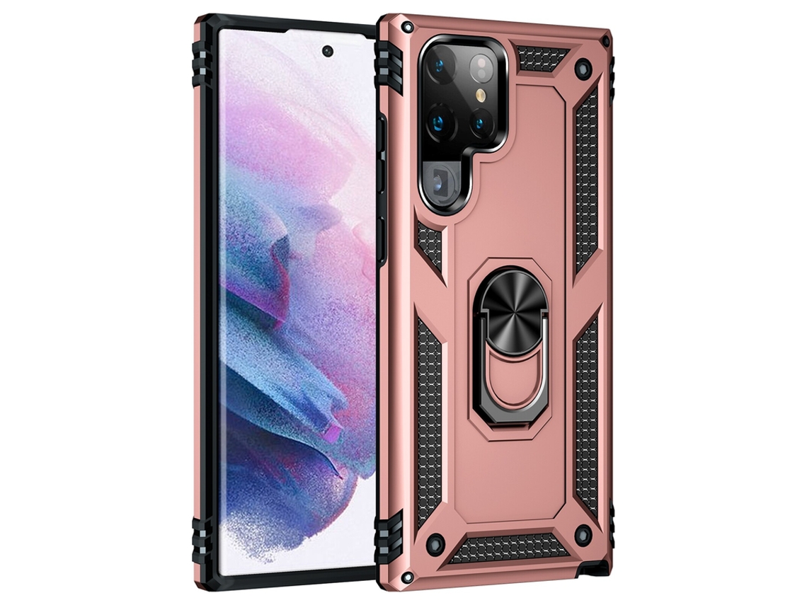 Capa Para Samsung Galaxy S25 Edge Magnético Suporte Anel Rosa Czhhmart