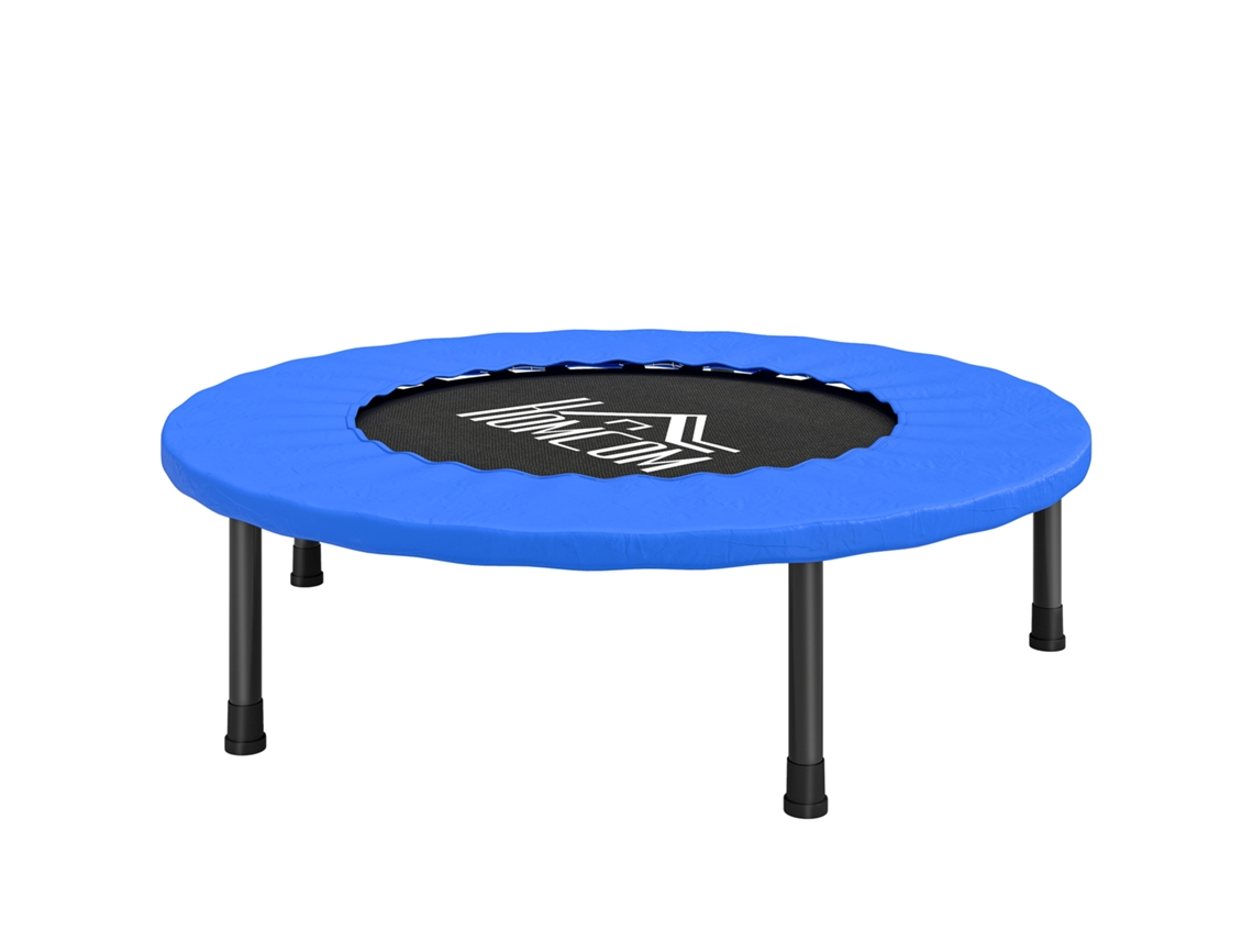 Mini Trampolim Exercício Ø81x22,5cm Pés Antiderrapantes, Carga 100kg Azul Preto
