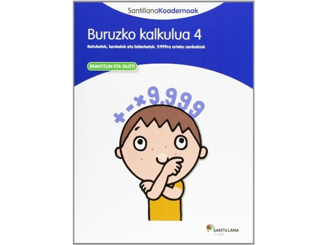 Livro Buruzko Kalkulua 4 Santillana Koadernoak de Various (Basco)