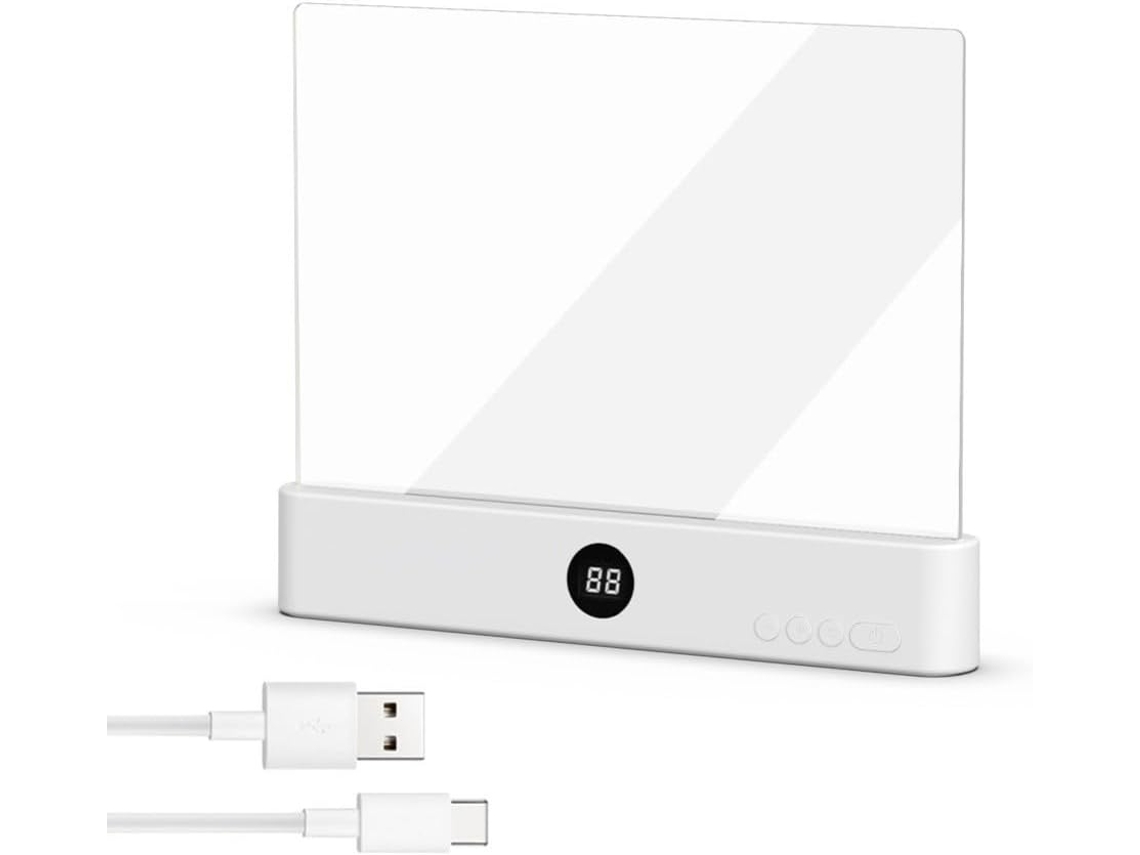 Luminária De Leitura Led Inteligente Recarregável, 1200mah, Luminária Plana Com 3 Cores E Controle De Brilho, Luminária