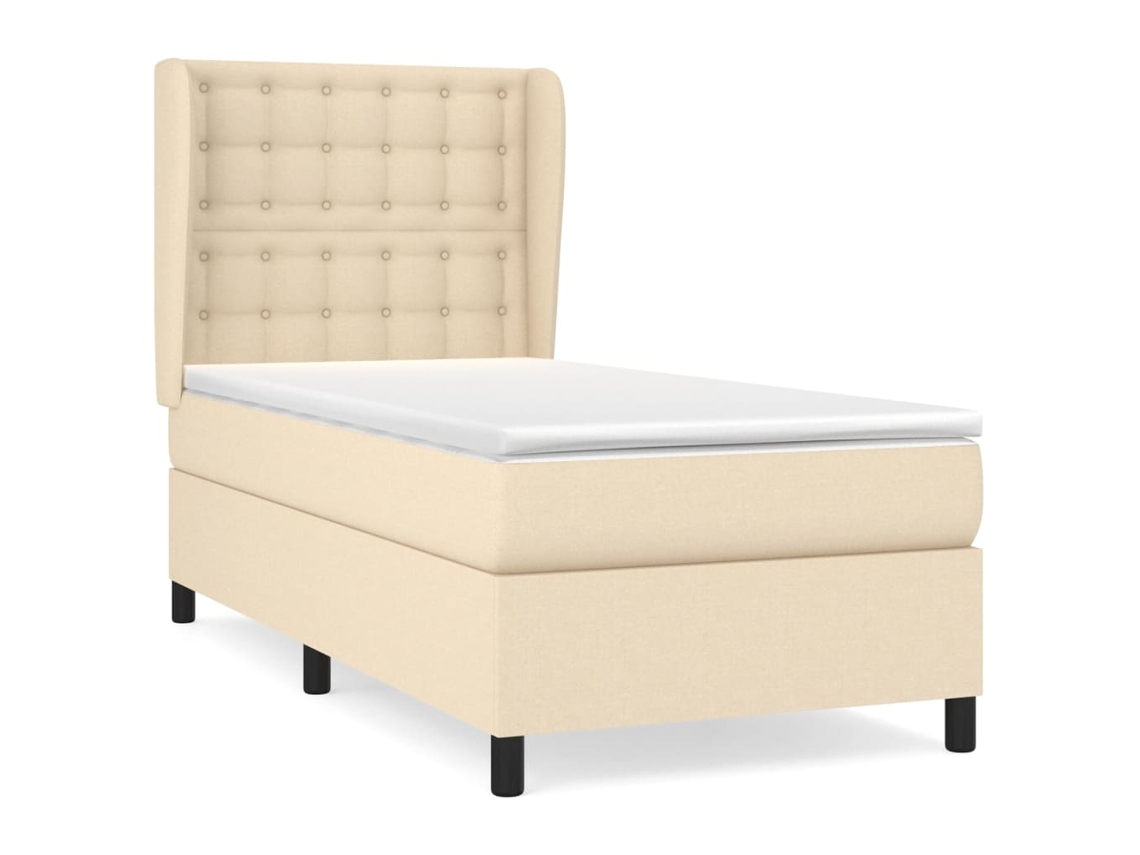 Box Spring Bed, Box Spring Beds Vidaxl Creme Tecido (100 X 200 Cm)