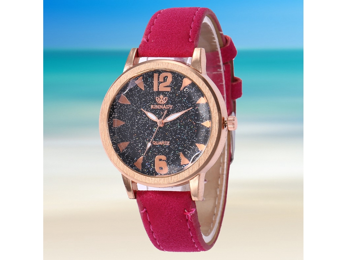 Reloj Analógico De Cuarzo Con Correa De Pu Zhoulianfa De Lujo Estilo Rosado