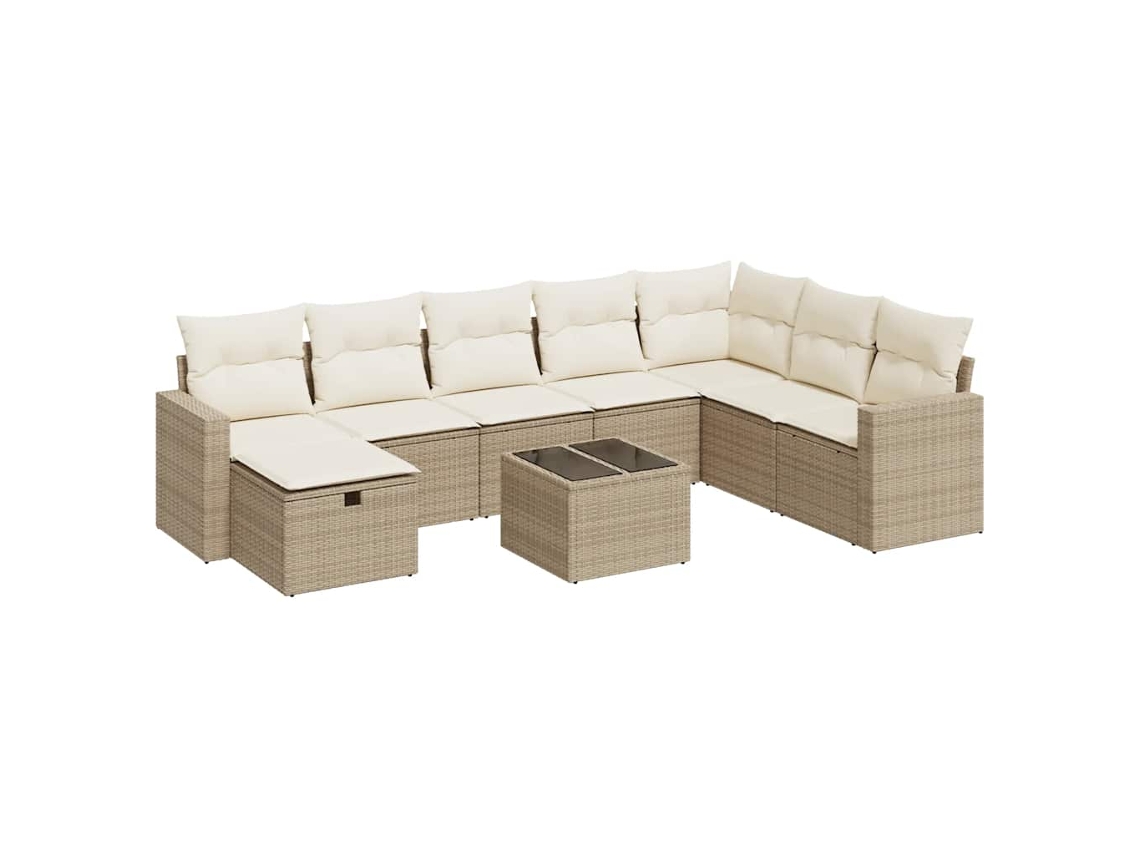 Garden Sofa Set, Garden Sofa Sets Vidaxl Bege Rattan / Vime (n/a)
