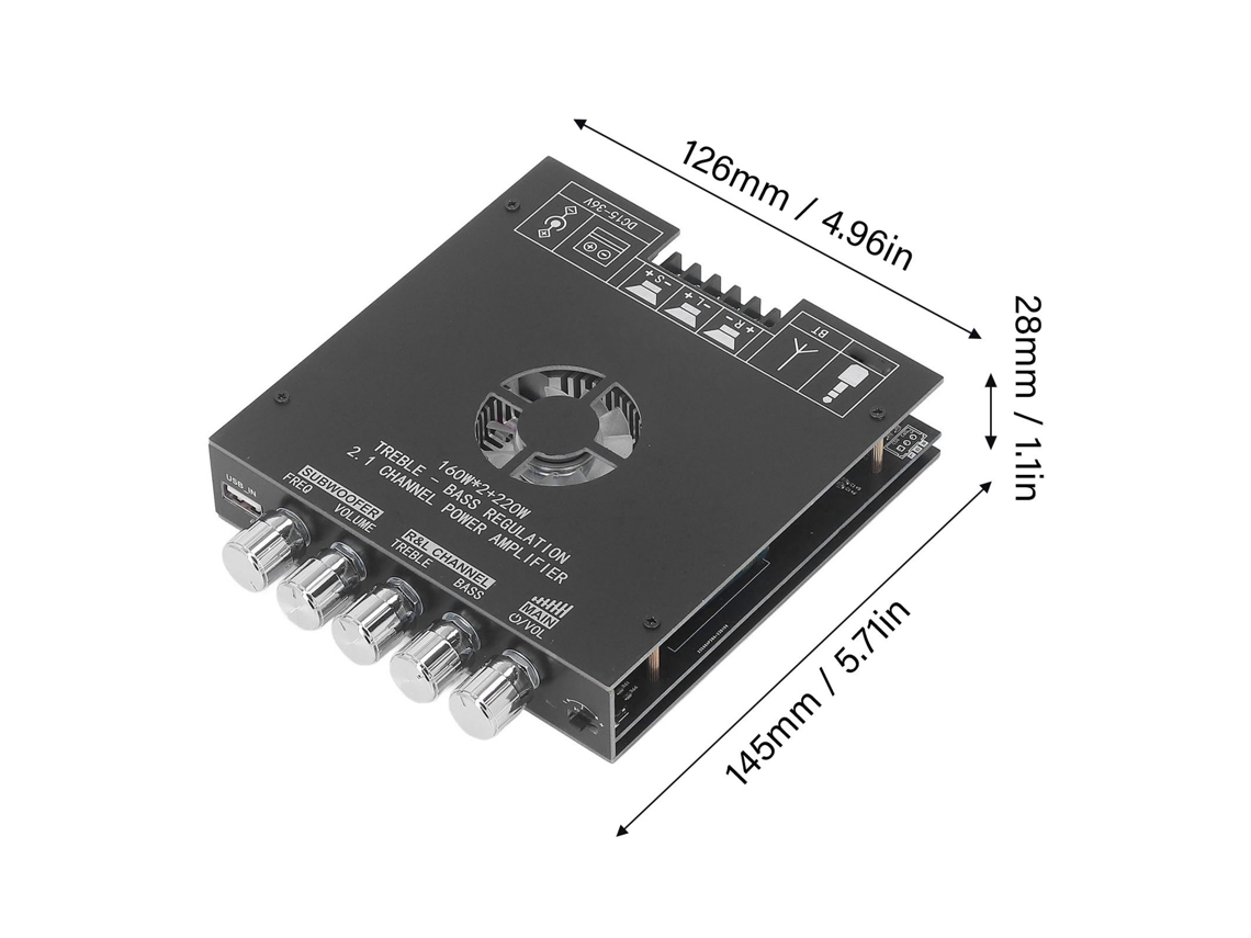 Módulo Amplificador Áudio Bluetooth Com Controles