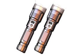 Lanternas Led Recarregáveis​de Alto Lúmen , Lanternas Indicadoras de Energia Digital com Flash Tático, 3 Modos, Zoom Telescópi HALINUIA (2 Unidades)