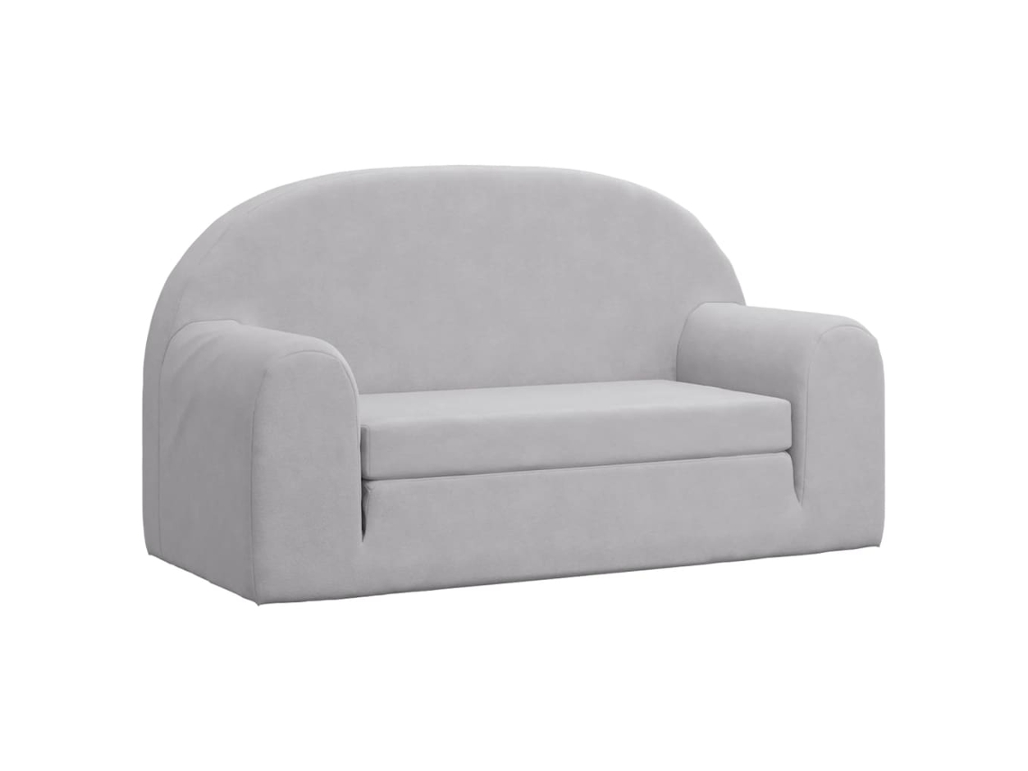 Maison Exclusive - Sofá-cama Infantil De 2 Lugares Pelúcia Macia Cinzento-claro