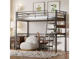 Cama Alta Metal Preto 90x200 Cm