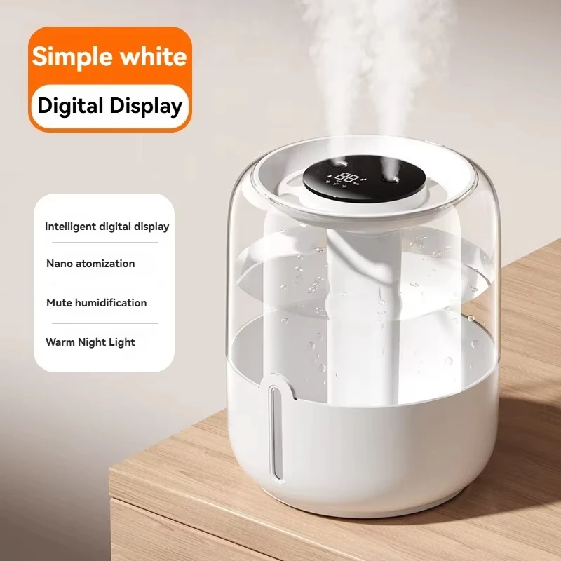 Umidificador De Grande Capacidade (branco) De 6,8 Litros Com Bocal Duplo Usb, Purificador De Ar E Operação Silenciosa.