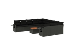 Garden Sofa Set, Garden Sofa Sets Vidaxl Preto Rattan / Vime (n/a)