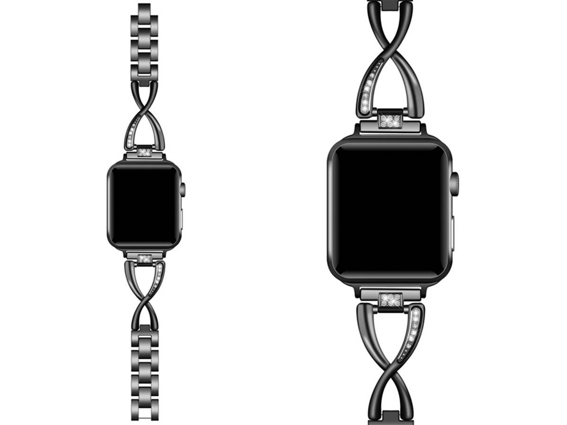 Bracelete Apple Watch 42 mm WJS Metal Preto