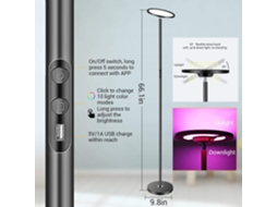 Luminária De Chão Led Inteligente Com Wifi De 25 W E Tomada Ue, Com Luz Para Cima E Para Baixo, 16 Milhões De Cores, Brilho Ajustável E Temperatura De