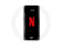 Capa para Samsung Galaxy A3 2016 Netflix logotipo vermelho Fundo preto