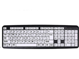 Teclado Com Fio Com Letras Grandes Teclado Com Teclas Grandes Teclados Usb Para Deficientes Visuais Everley891