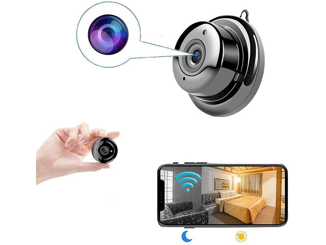 Mini Spy Camera 1080p Hd Wifi Oculta, Dvr, Visão Noturna, Two Way Audio, Visualização Remota Para Casa/escritório Yizhood (preta)