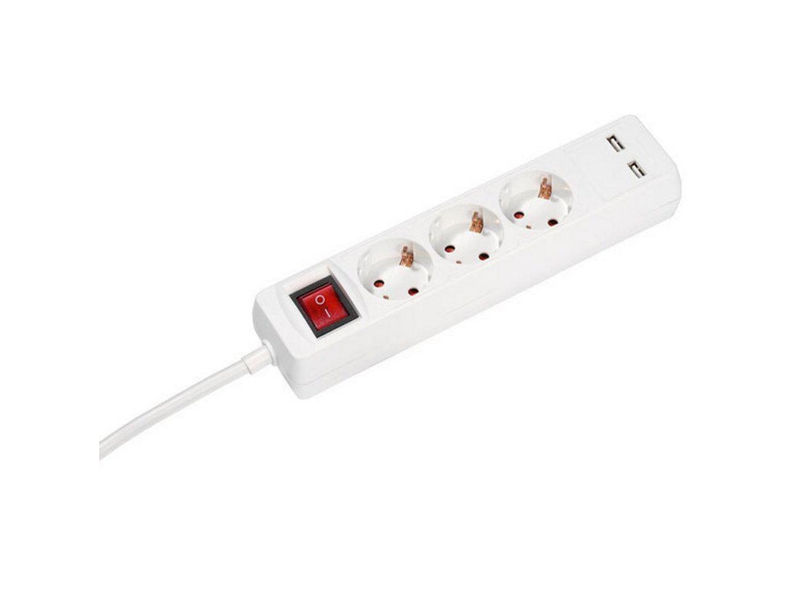 Vivanco 39613 Power Strip 3 Tomadas com 2Xusb-A