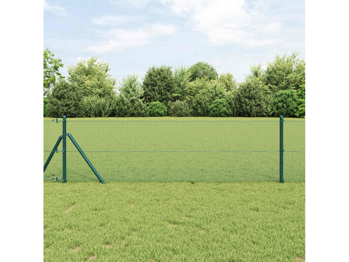 Vidaxl Cerca De Arame Soldado 2500 X 80 Cm Verde