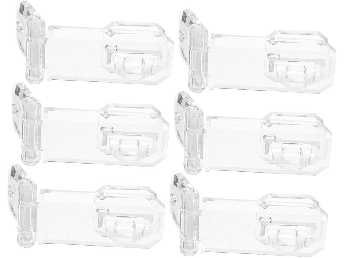 Ukcoco Conjunto De 6-fechos Acrílico Transparente Com Trava Para Caixas E Armários Mini Dobradiças Alta Pressão