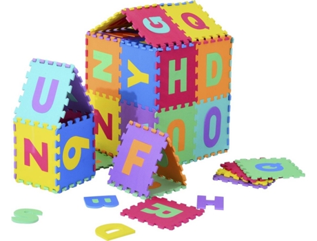 Tapete Puzzle Letras Abecedário A-Z para Crianças - Borracha EVA 2,41 m2 - Cores Variadas