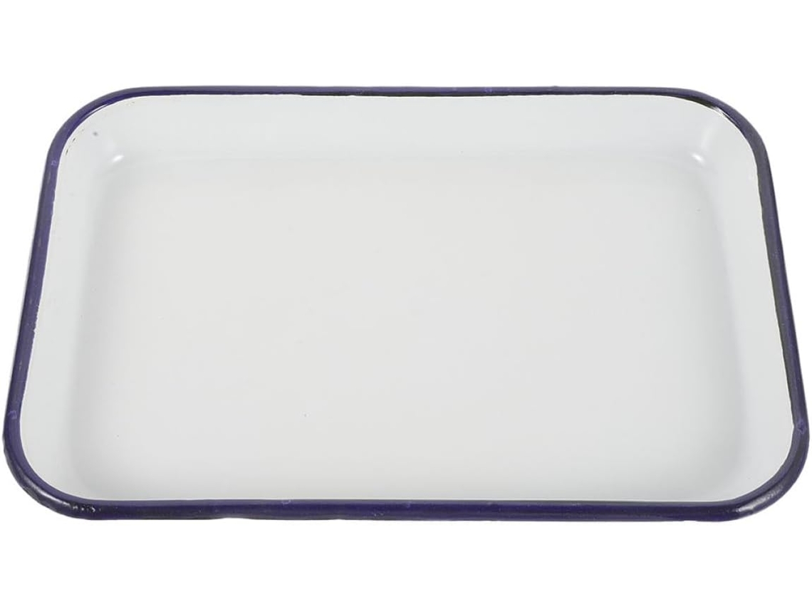 Assadeira Retangular Esmaltada 24x35x25 Cm, Multifuncional, Em Esmalte Branco.