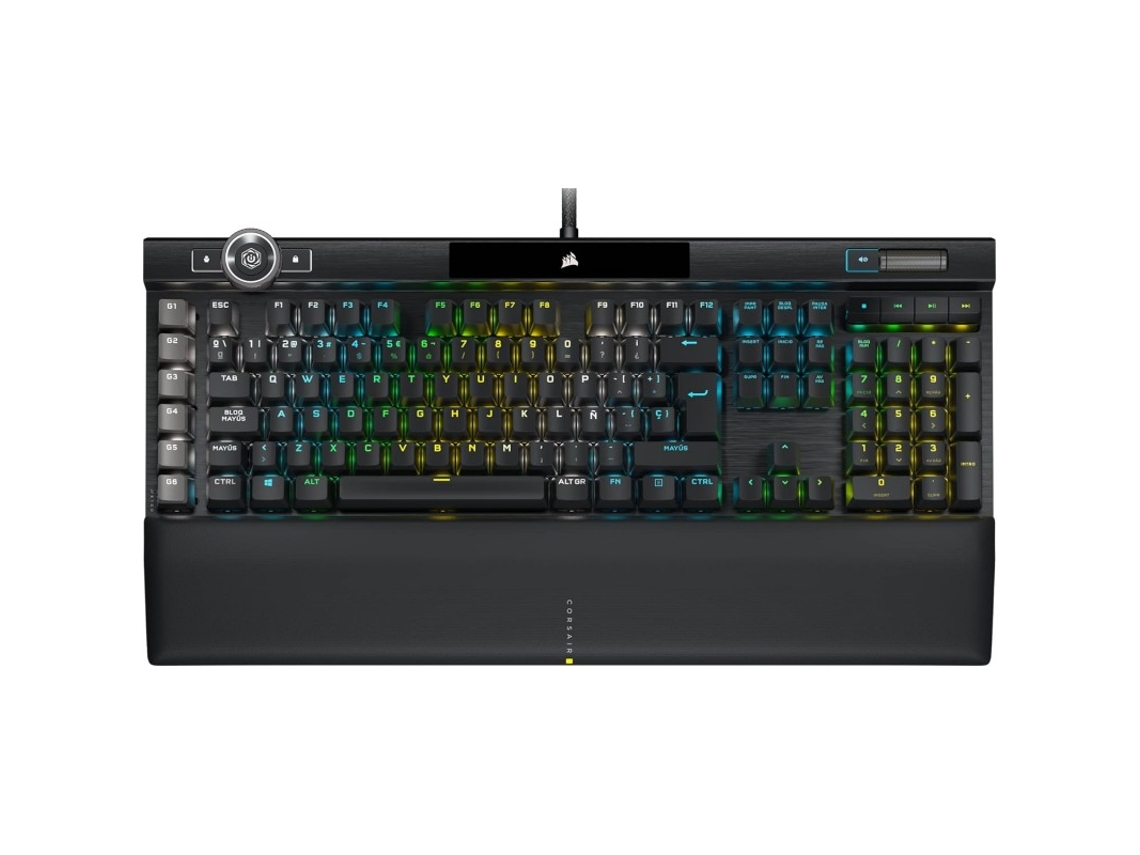 Corsair Teclado Óptico Mecânico Para Jogos K100 Rgb Usb Para Jogos Qwerty Inglês, Espanhol Preto Ch 912a01a Esvayotoy