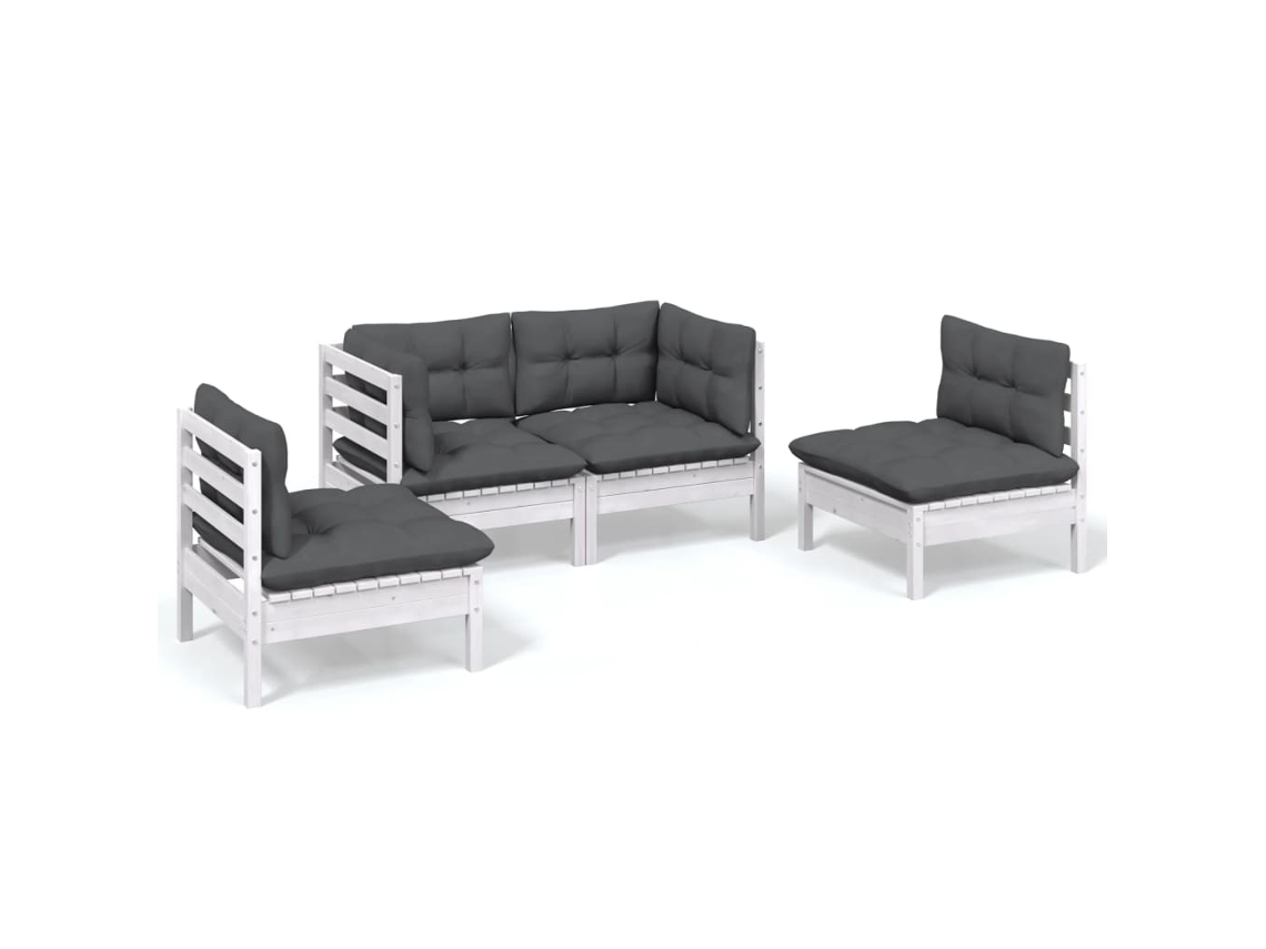 Garden Lounge Set, Garden Lounge Sets Vidaxl Branco Madeira De Pinho (n/a)