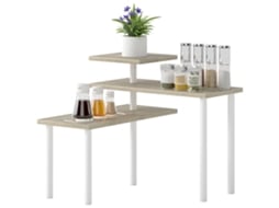 Estante de Cozinha com 3 Níveis e Prateleiras Giratórias em Metal com Degraus 40x18x36,5 Cm em Madeira VOLTEDGE
