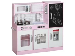 Cozinha Infantil de Brinquedo com Acessórios Fogão e Sorvete Rosa VELTRIX