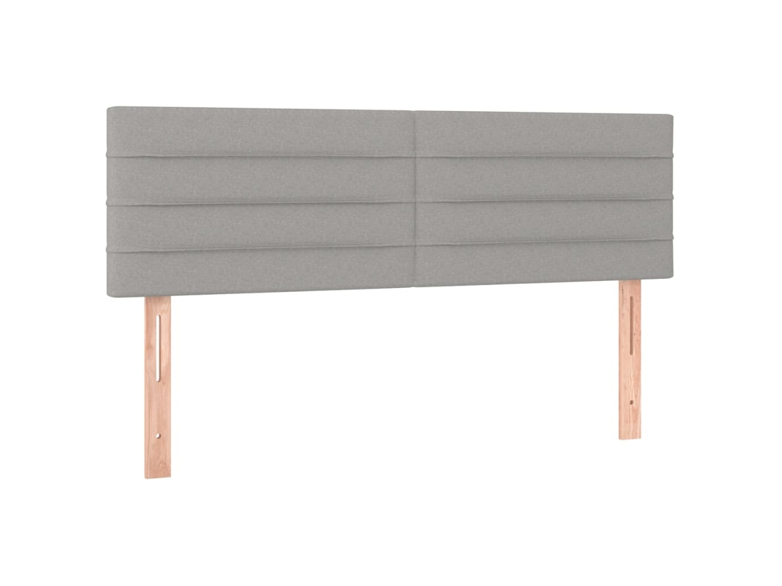 Cabeceira de Cama 2 Pcs em Tecido 72x5x78/88 cm Cinzento Claro MAISON EXCLUSIVE