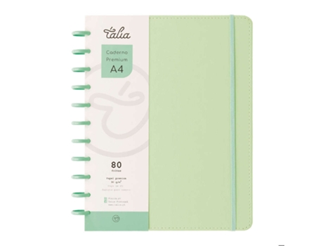 Caderno Smart Com Elástico Espiral A4 Pautado Verde