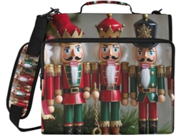 Bolsa Com 3 Argolas Em Formato De Quebra Nozes Natal, Organizador Com Zíper Escola E Trabalho, Capa Impermeável