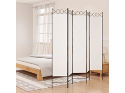 Vidaxl Divisória/biombo Com 5 Painéis 200x200 Cm Tecido Branco