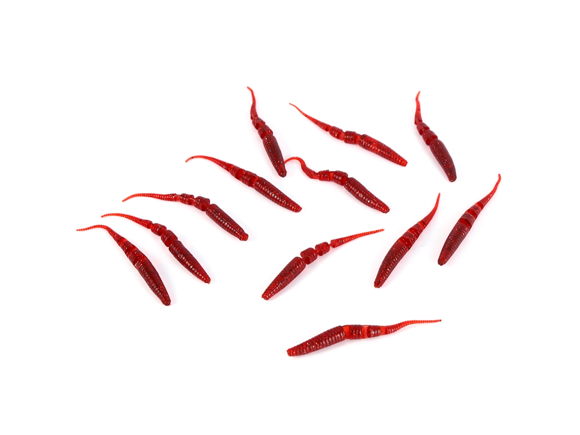 12 Iscas de Pesca Lifelike para Água Doce Vermelhas