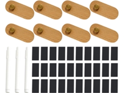 Conjunto De 8 Expositores Preços Em Madeira Nogueira, Mini Quadros Brancos De Acrílico Para Exposição Mercadorias, 6, 5x