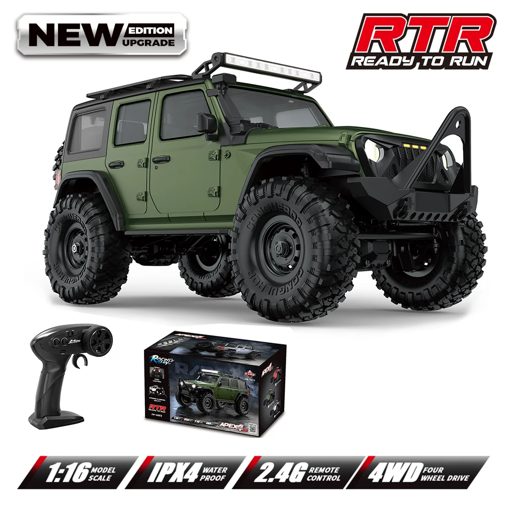Carrinho de Controle Remoto, Modelo 4wd para Terrenos Acidentados, Brinquedo para Meninos MDUG (verde)