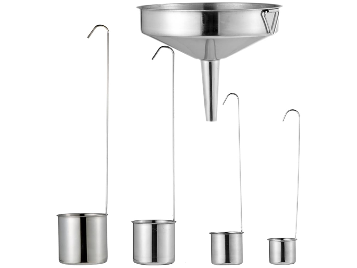 Conjunto De Funil Cozinha Frcolor Em Aço Inoxidável Para Despejar Líquidos, Com Conchas De 50ml E 250ml, Filtro Para