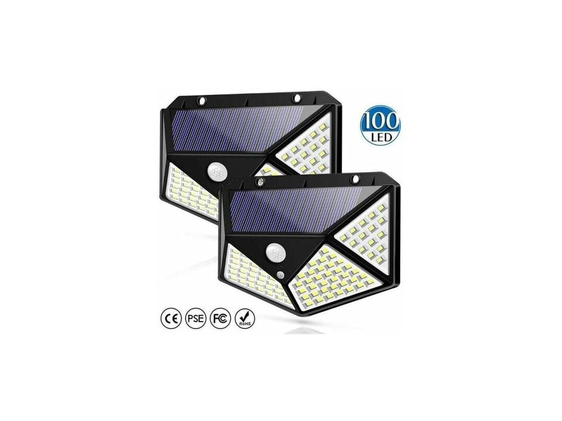 Refletor solar LED com 100 LEDs e sensor de movimento para jardim AQUAFORGE