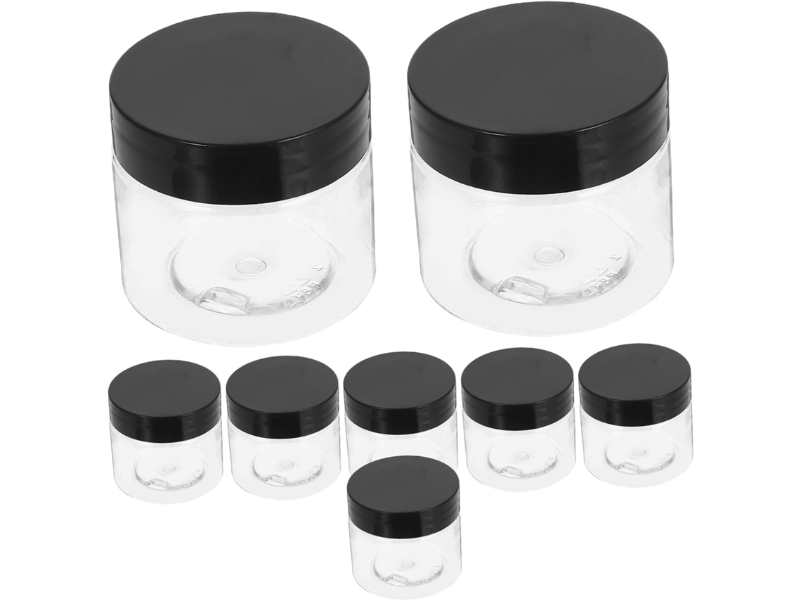 Conjunto De 24 Potes Transparentes Para Creme Com Tampas, Recipientes Plásticos De Boca Larga Para Cosméticos E Produtos De Higiene Pessoal