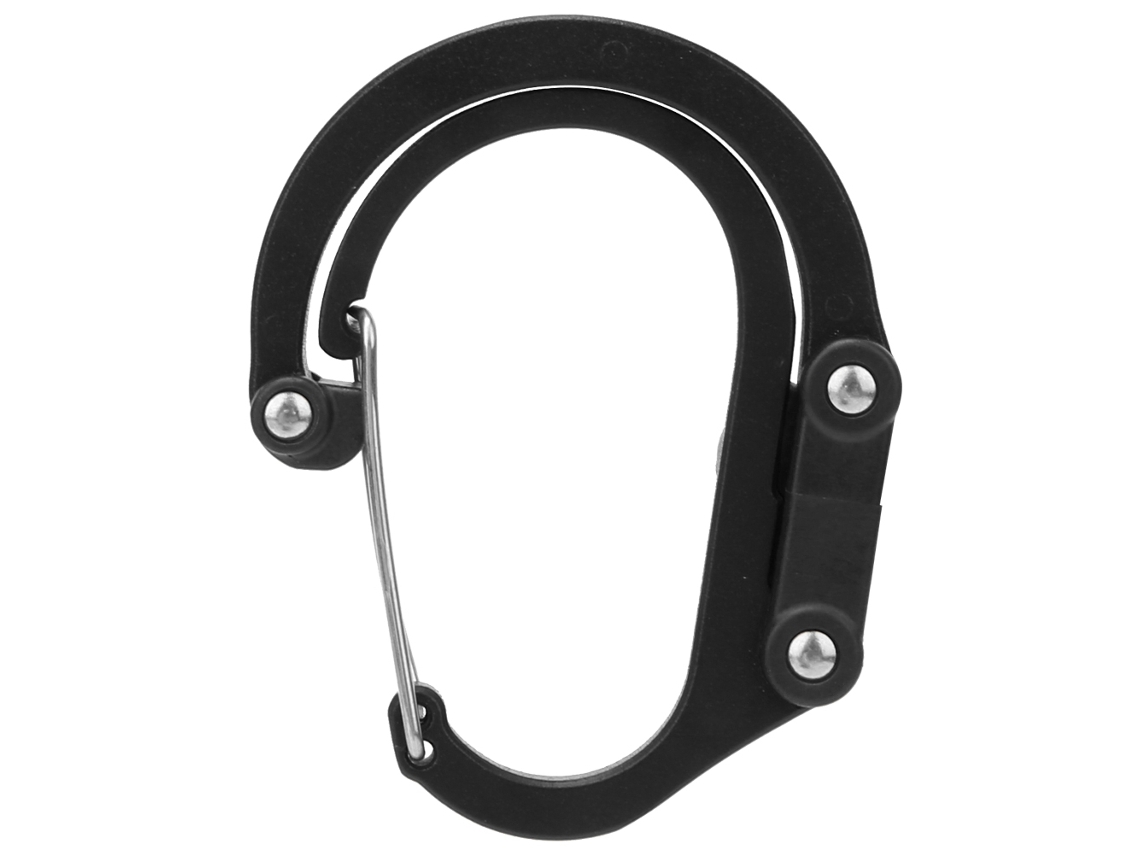 Carabina D de Alumínio para Camping e Escalada Preta