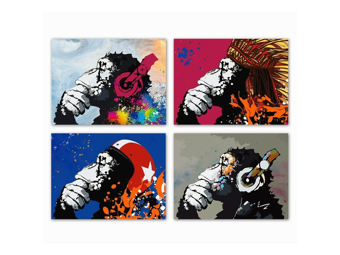 Pintura DKD HOME DECOR (Linho - Multicor)