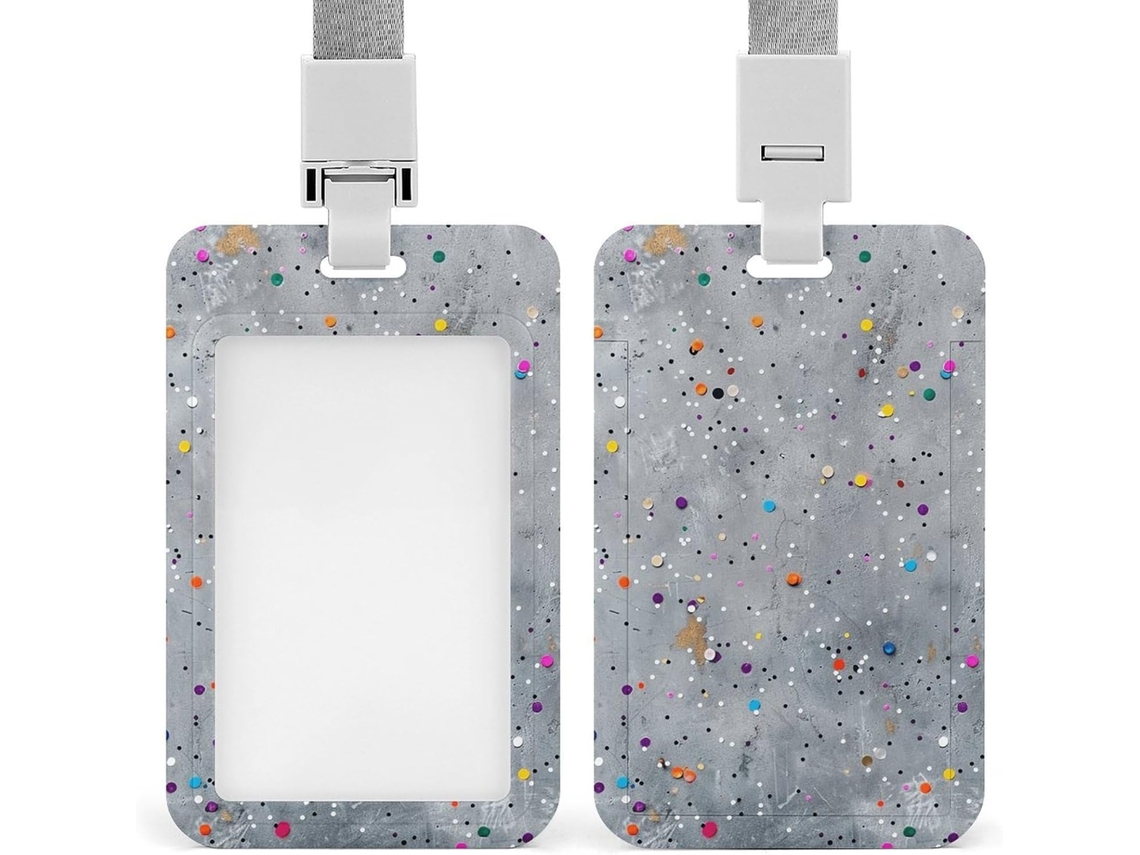 Porta-cartões com vários compartimentos para cartões, protetor vertical com cordão, camada plástica impermeável, porta-cartões