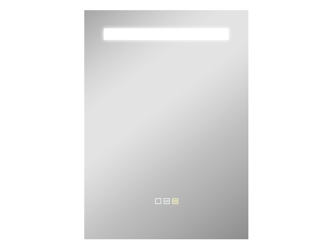 Espelho De Banheiro Com Luz Led 70x50 Cm Com 3 Cores De Luz, Função Antiembaçante, Função De Memória, Ip44
