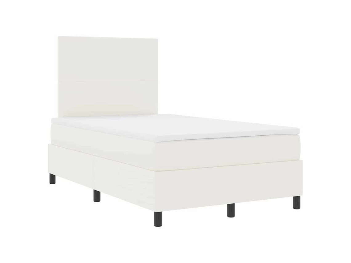 Cama Box Spring Led com Cabeceira Creme e Branco 120x190cm MAISON EXCLUSIVE
