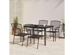 Pcs Conjunto De Jantar Para Jardim Aço Antracite Dkd Home Decor
