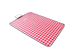 Manta De Piquenique Xadrez Vermelha E Branca De 150 X 150 Cm - Resistente À Umidade