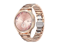 Relógio Inteligente Para Mulheres Smartwatch Telefones Android Ios Fazer / Atender Chamadas Frequência Cardíaca Pressão Arterial 100+ Modos Ouro